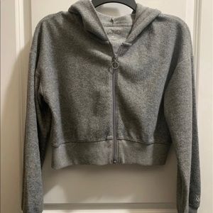 Hollister full zip crop hoodie